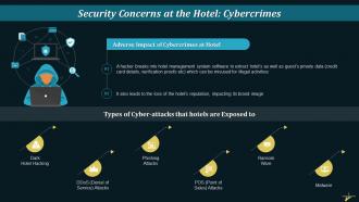 Security Concern Of Cybercrimes At A Hotel Training Ppt