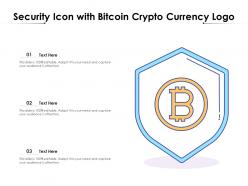 Security icon with bitcoin crypto currency logo