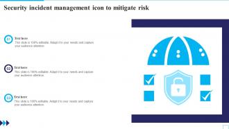 Security Incident Management Icon To Mitigate Risk