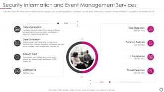 Security information and event management security management services