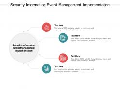 Security information event management implementation ppt powerpoint formats cpb