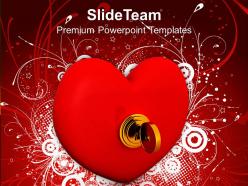 Security key on heart love powerpoint templates ppt themes and graphics 0213