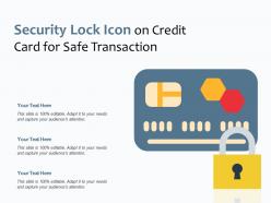 Security lock icon on credit card for safe transaction