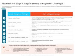 Security Management Challenges Steps Set Up Advanced Security Management Plan Ppt Icons