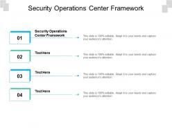 Security operations center framework ppt presentation icon slide portrait cpb