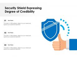 Security shield expressing degree of credibility