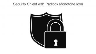 Security Shield With Padlock Monotone Icon In Powerpoint Pptx Png And Editable Eps Format