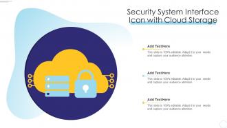 Security System Interface Icon With Cloud Storage