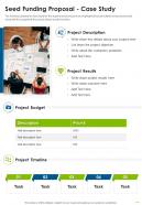 Seed Funding Proposal Case Study One Pager Sample Example Document