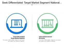 Seek differentiated target market segment national international economy