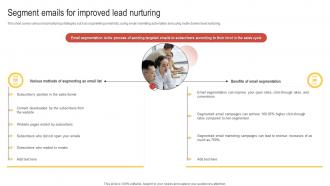Segment Emails For Improved Lead Nurturing Enhancing Customer Lead Nurturing Process