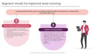 Segment Emails For Improved Lead Nurturing Streamlining Customer Lead Management Workflow