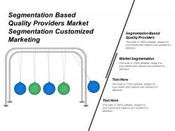 Segmentation Based Quality Providers Market Segmentation Customized Marketing