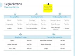 Segmentation Business Markets Ppt Powerpoint Presentation Icon