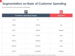 Segmentation On Basis Of Customer Spending Ppt Powerpoint Presentation Infographics
