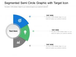 Segmented semi circle graphic with target icon
