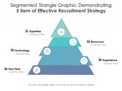 Segmented triangle graphic demonstrating 5 item of effective recruitment strategy