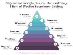 Segmented triangle graphic demonstrating 9 item of effective recruitment strategy