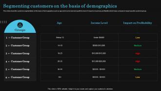 Segmenting Customers On The Basis Of Demographics Optimize Client Journey To Increase Retention