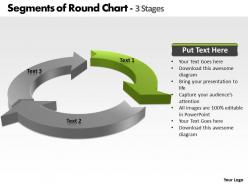 Segments of round chart 3 stages powerpoint slides templates