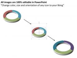Segments of round chart in ring shape 3 stages powerpoint diagram templates graphics 712
