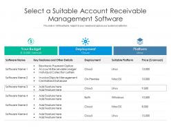 Select a suitable account receivable management software