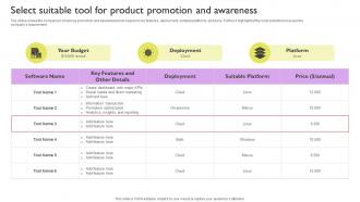 Select Suitable Tool For Product Promotion And Awareness Ways To Improve Brand Awareness