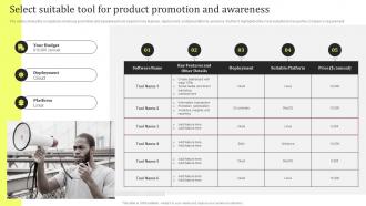 Select Suitable Tool For Product Promotion Product Promotion And Awareness Initiatives