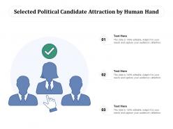 Selected political candidate attraction by human hand