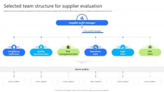 Selected Team Structure For Supplier Enhancing Business Credibility With Supplier Audit