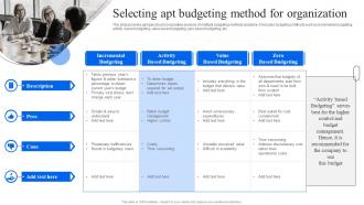 Selecting Apt Budgeting Method For Organization Strategic Financial Planning