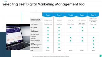 Selecting best digital marketing management tool