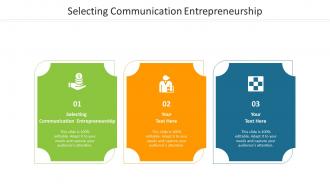 Selecting communication entrepreneurship ppt powerpoint presentation styles icon cpb
