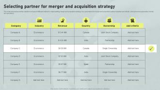 Selecting Partner For Merger And Acquisition Horizontal And Vertical Integration Strategy SS V