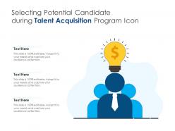 Selecting potential candidate during talent acquisition program icon