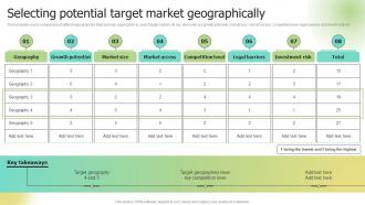Selecting Potential Target Market Geographically Selecting Target Markets And Target Market Strategies
