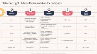 Selecting Right CRM Software Solution For Company Sales Outreach Plan For Boosting Customer Strategy SS