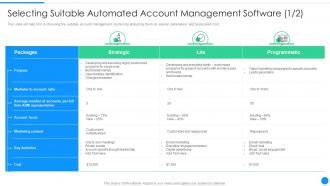 Selecting suitable automated sales marketing orchestration account nurturing