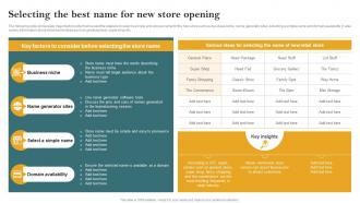 Selecting The Best Name For New Store Opening Retail Store In The Untapped Market To Increase Sales