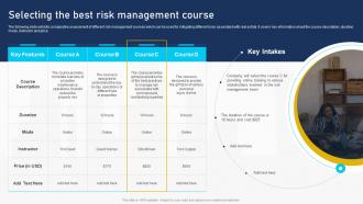 Selecting The Best Risk Management Course Developing Risk Management