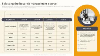 Selecting The Best Risk Management Course Effective Risk Management Strategies