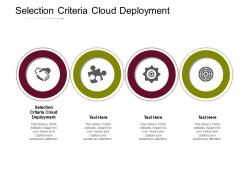 Selection criteria cloud deployment ppt powerpoint presentation gallery layout cpb