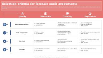 Selection Criteria For Forensic Audit Accountants