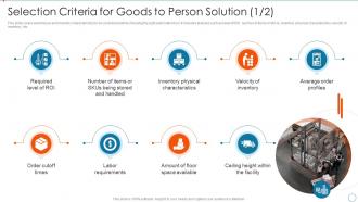 Selection Criteria For Goods To Person Solution Implementing Warehouse Automation