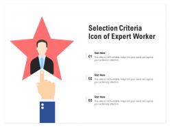 Selection criteria icon of expert worker