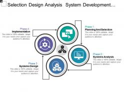 Selection Design Analysis System Development Life Cycle With Arrows And Icons