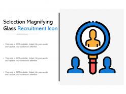 Selection magnifying glass recruitment icon