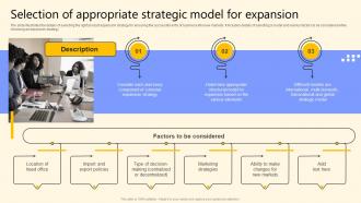 Selection Of Appropriate Strategic Model For Expansion Global Product Market Expansion Guide