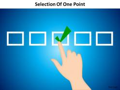 selection of one point using finger checked ticked marked powerpoint diagram templates graphics 712