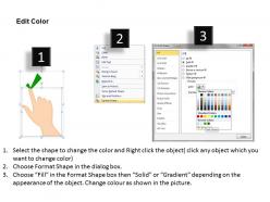 Selection of one point using finger checked ticked marked powerpoint diagram templates graphics 712